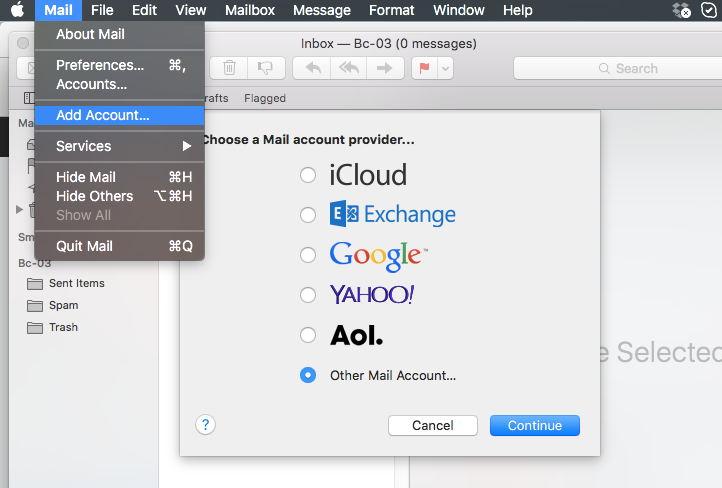 set up gmail account on mail for mac